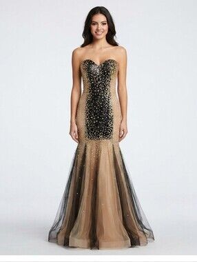 NEW Strapless Jeweled Mermaid Gown Size 2/4